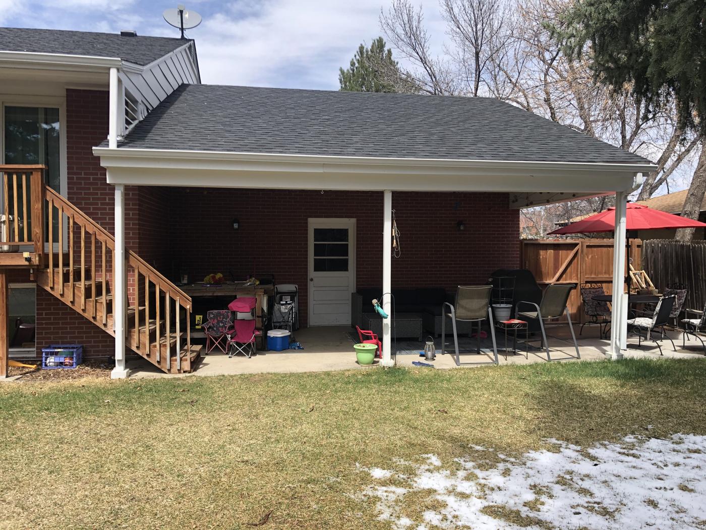Bare back patio before the addition